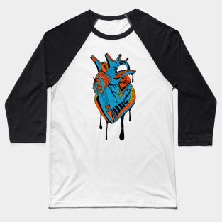 Orange Blue Musical Heart Baseball T-Shirt